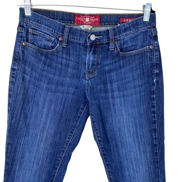 Lucky Brand Sz 8/29 ‘Zoe Boot’ Jeans Bootcut  Dark Wash Stonewashed Y2K Western - Picture 3 of 15